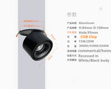 LED Downlights Recessed in Downlight LED Lighting COB 20W 15W Angle-adjustable+ AC110/220V Driver LED  Dimmable 6pcs