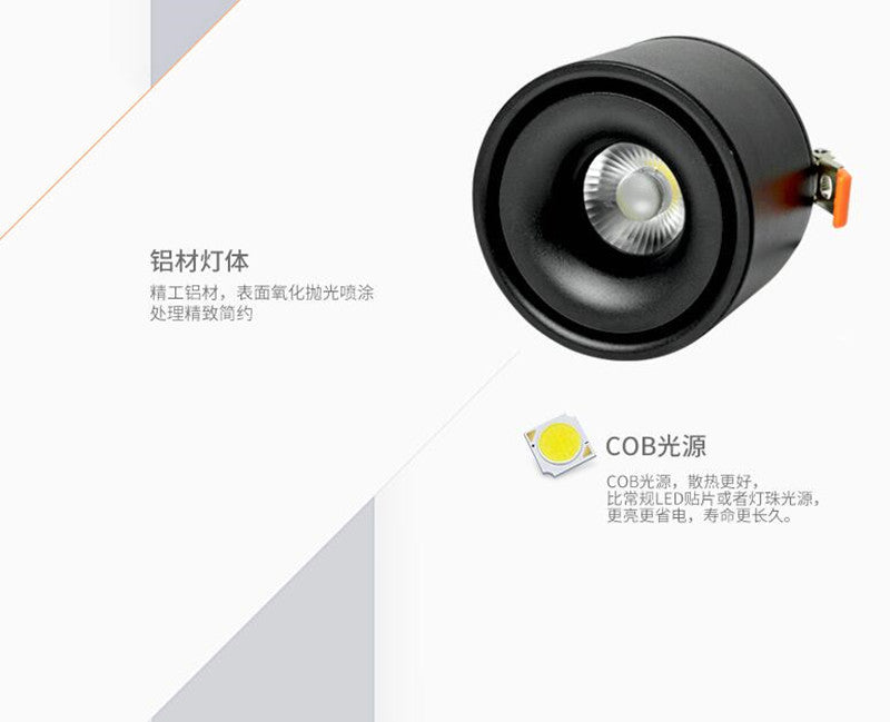 LED Downlights Recessed in Downlight LED Lighting COB 20W 15W Angle-adjustable+ AC110/220V Driver LED  Dimmable 6pcs