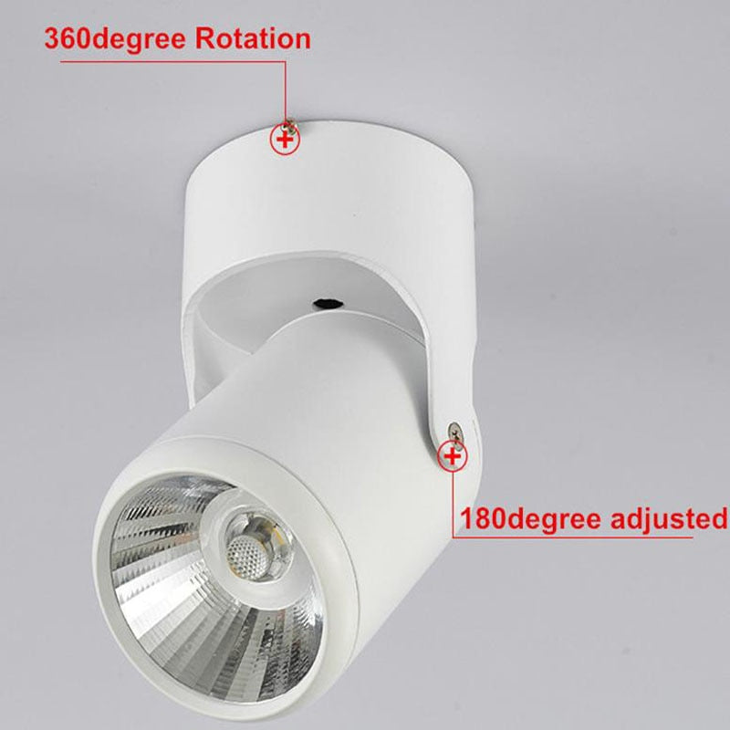 Hoge Kwaliteit Dimbare Roterende Led Downlighters Opbouw Aanpassing Cob Ac85-265V 10W 12W 15W 18W Led Plafond Lamp Spot Verlichting