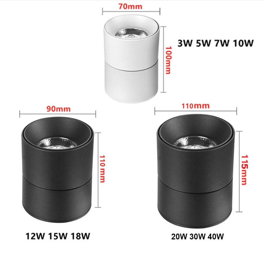 Foldable COB LED Downlight Surface Mounted Ceiling Lamp 360° Rotatable Background Spot Light For Clothes Shop Restaurant Cafe