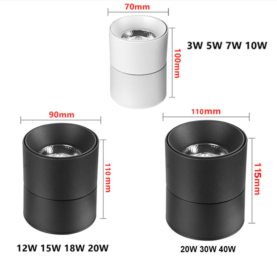 Foldable COB LED Downlight Surface Mounted Ceiling Lamp 360° Rotatable Background Spot Light For Clothes Shop Restaurant Cafe