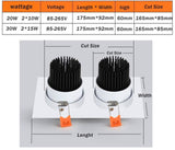 Double square Dimmable Led downlight light COB Ceiling Spot Light 20w 30W LED ceiling recessed Lights Indoor Lighting