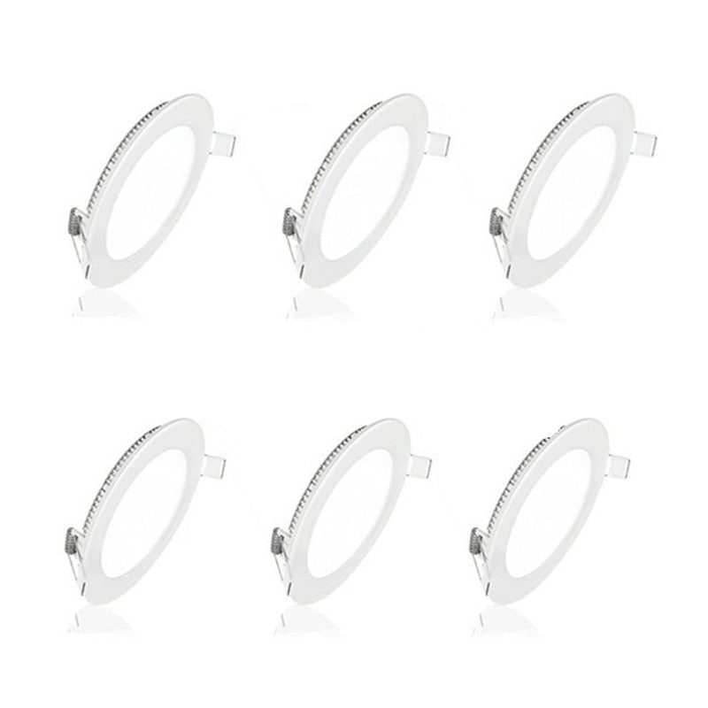6pc 4p Led Ceilling Light 6W LED Downlight AC 110V Recessed Round LED Ceiling Lamp 220V Indoor Lighting 3W Warm Cool White Color