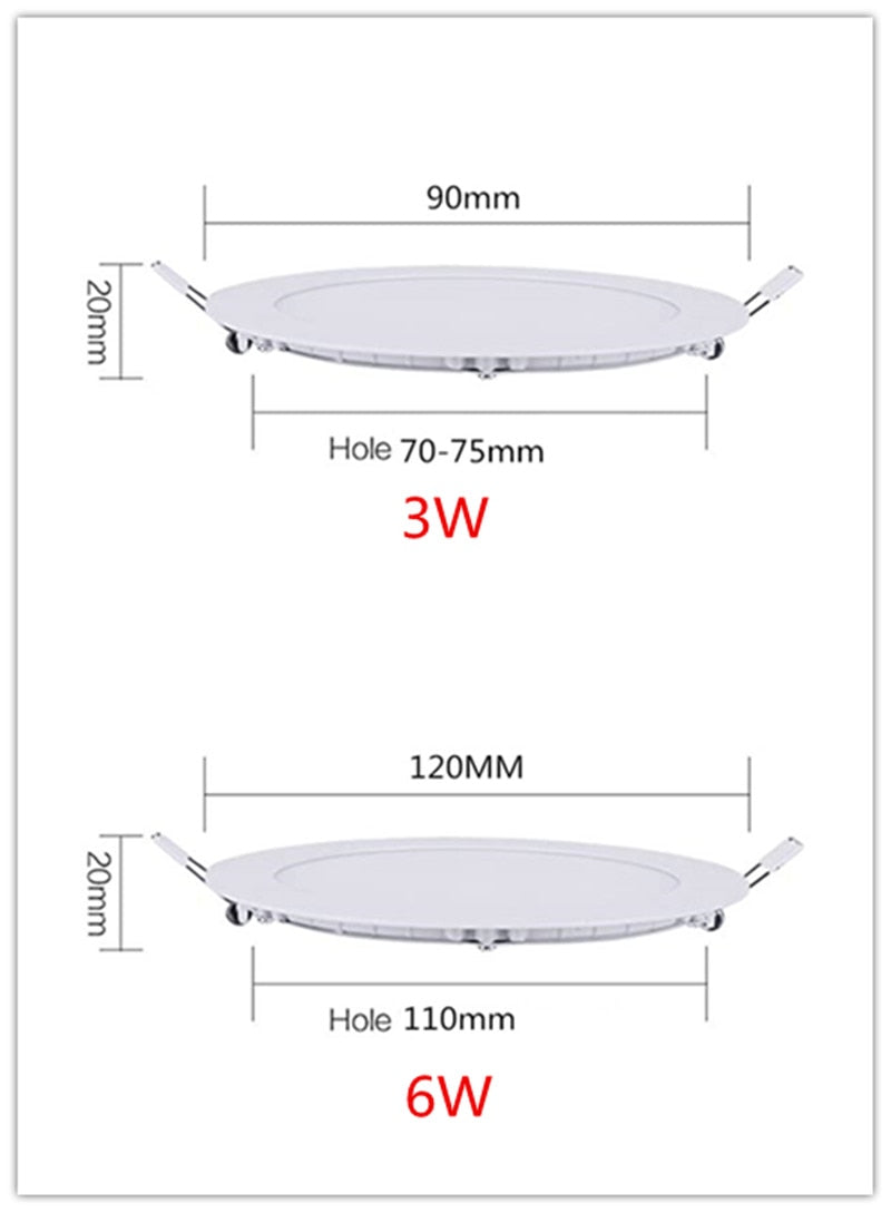 6pc 4p Led Ceilling Light 6W LED Downlight AC 110V Recessed Round LED Ceiling Lamp 220V Indoor Lighting 3W Warm Cool White Color