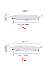 6pc 4p Led Ceilling Light 6W LED Downlight AC 110V Recessed Round LED Ceiling Lamp 220V Indoor Lighting 3W Warm Cool White Color