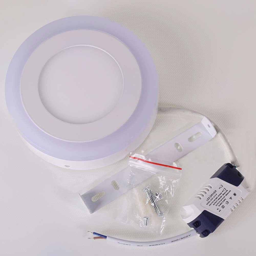 LED Double Color Panel Light 9W/16W/24W Round/Square Surface Mounted Downlight lighting Led ceiling down AC85-265V