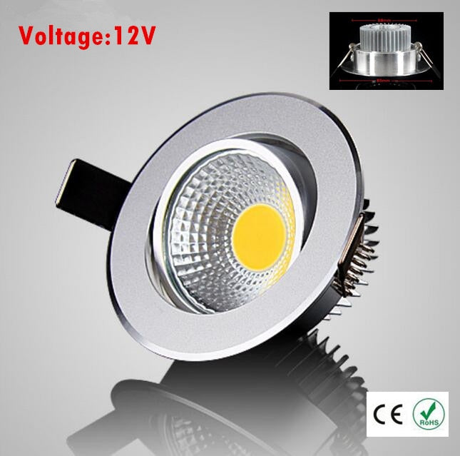 Super Bright Led downlight light COB Ceiling 10pcs Spot Light 3w 5w 7w 12W AC/DC 12V ceiling recessed Lights Indoor Lighting