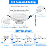 AMBOTHER LED Downlight 36W Recessed Round LED Ceiling Lamp SMD2835 AC85-265V Warm White 3000K Ceiling Spot Light Indoor Lighting