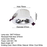 LED downlight 5W Round Recessed Lamp Indoor led 7W spot lighting for living room Bedroom lights Led Bulb Kitchen 110V 220V