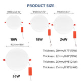 Recessed Downlight Adjustable Indoor Lighting Cool White Home Decor Bedroom Ceiling Open Hole 10W 18W 24W 36W LED Panel Lights