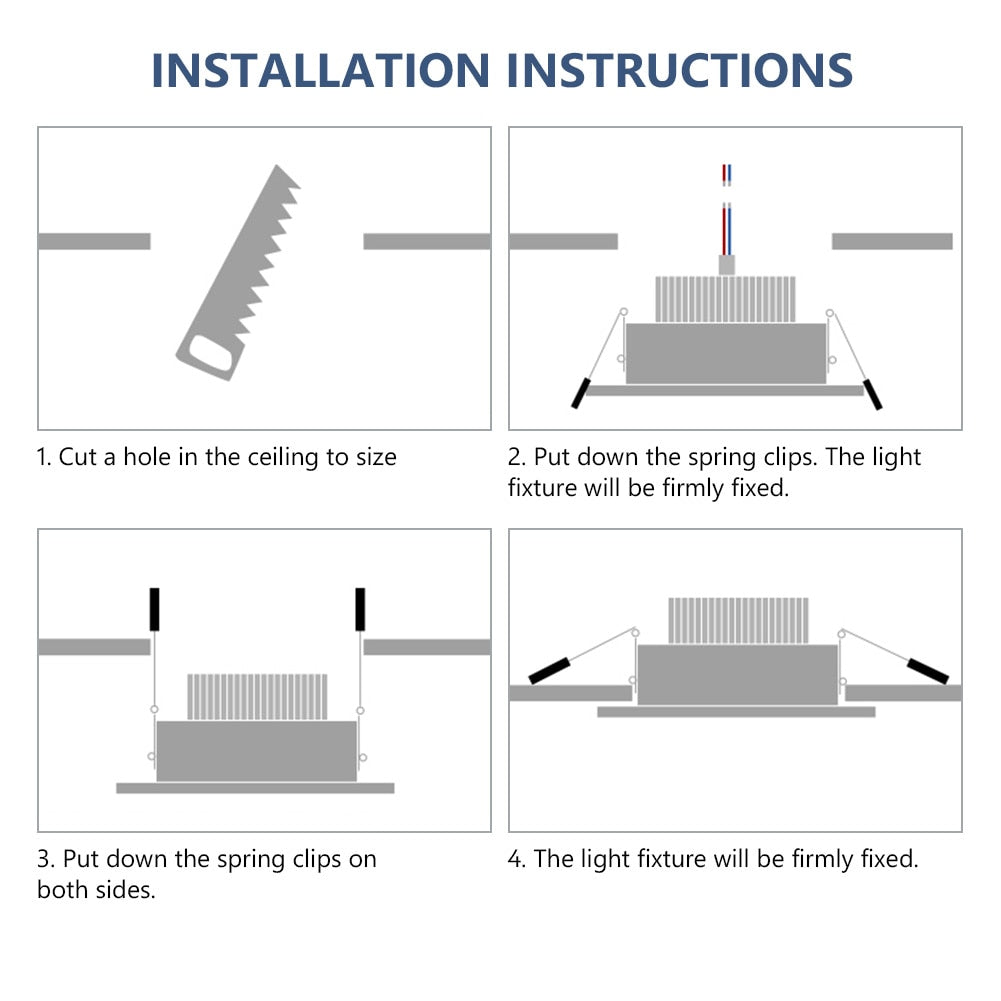 Recessed Downlight Adjustable Indoor Lighting Cool White Home Decor Bedroom Ceiling Open Hole 10W 18W 24W 36W LED Panel Lights