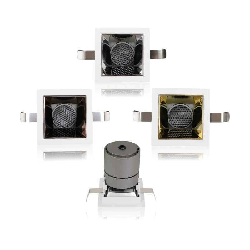 Recessed LED Spotlight 24° 18W 24W Square Lamp Downlight COB Dimmable AC 110V 220V Warm Cold white For Hotel Ceiling Lighting