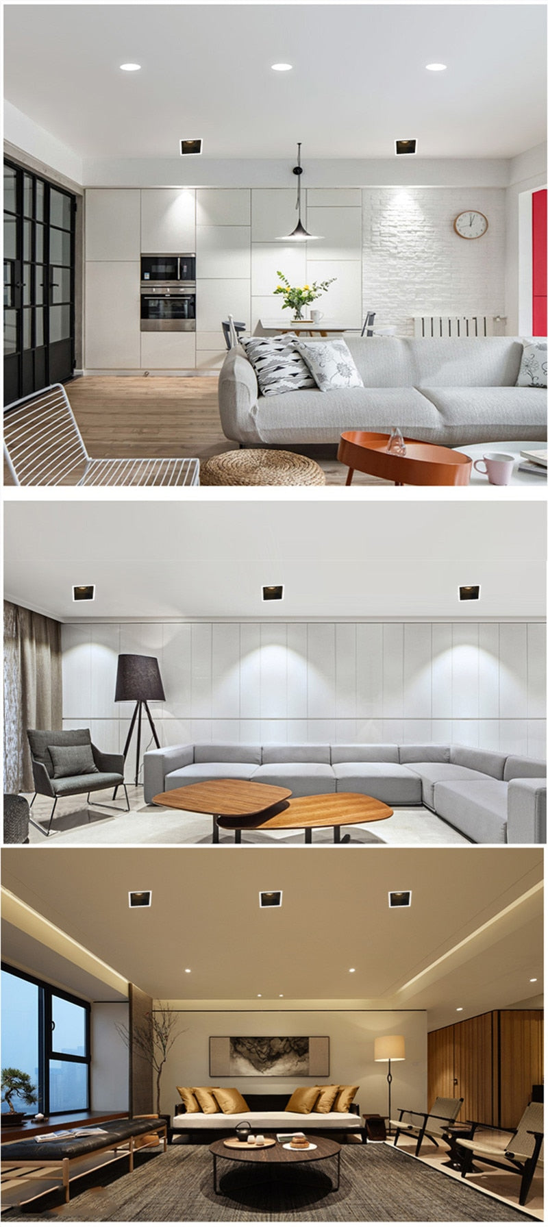 Recessed LED Spotlight 24° 18W 24W Square Lamp Downlight COB Dimmable AC 110V 220V Warm Cold white For Hotel Ceiling Lighting