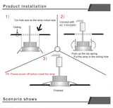 Recessed LED Spotlight 24° 18W 24W Square Lamp Downlight COB Dimmable AC 110V 220V Warm Cold white For Hotel Ceiling Lighting