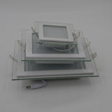 Dimmable LED Panel Downlight 6W 12W 18W Square Glass Panel Lights High Brightness Ceiling Recessed Lamps SMD5730 AC110V AC220V