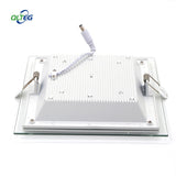 Dimmable LED Panel Downlight 6W 12W 18W Square Glass Panel Lights High Brightness Ceiling Recessed Lamps SMD5730 AC110V AC220V