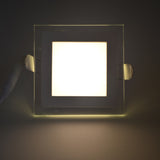Dimmable LED Panel Downlight 6W 12W 18W Square Glass Panel Lights High Brightness Ceiling Recessed Lamps SMD5730 AC110V AC220V