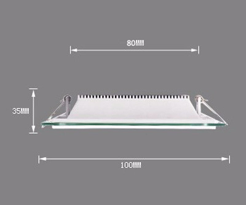 Dimmable LED Panel Downlight 6W 12W 18W Square Glass Panel Lights High Brightness Ceiling Recessed Lamps SMD5730 AC110V AC220V