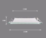 Dimmable LED Panel Downlight 6W 12W 18W Square Glass Panel Lights High Brightness Ceiling Recessed Lamps SMD5730 AC110V AC220V