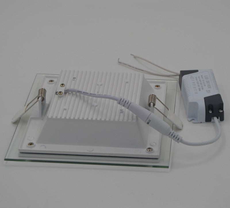 Dimmable LED Panel Downlight 6W 12W 18W Square Glass Panel Lights High Brightness Ceiling Recessed Lamps SMD5730 AC110V AC220V