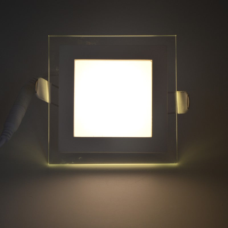 Dimmable LED Panel Downlight 6W 12W 18W Square Glass Panel Lights High Brightness Ceiling Recessed Lamps SMD5730 AC110V AC220V