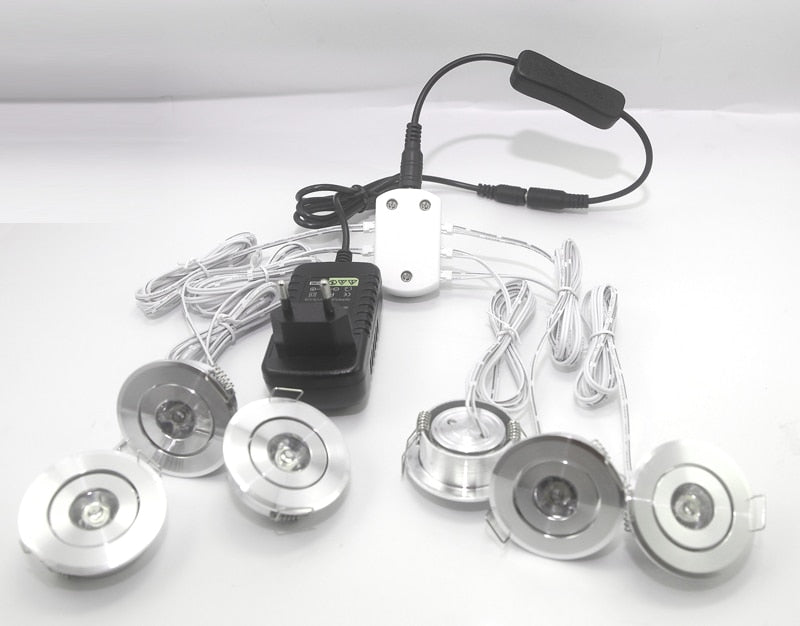 LED Cabinet lamps 1.5W DC12V Spot Light LED Downlights for Bedroom Bookroom Showcase Cupboard Indoor Lighting