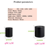 Dimmable Round Surface Mounted LED Downlights 9W 12W 15W 20W COB LED Ceiling Spot Light AC85-265V LED Ceiling Lamp Indoor Lighting