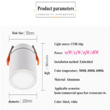 Dimmable LED Downlight COB Spotlight 10W 18W Ceiling Lamp AC85-265V Aluminum Recessed Downlights Round Led Panel Light