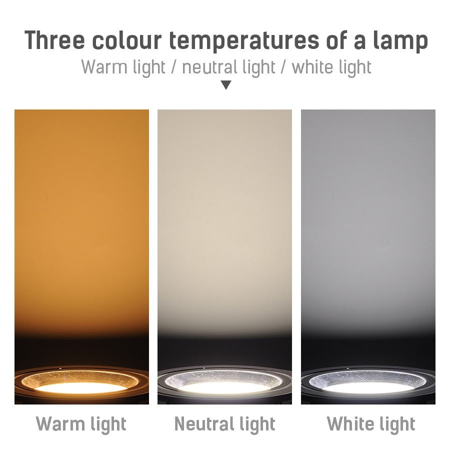 LED Downlight 220v 12pcs/lot Ceiling Light 9W Recessed Down light Round Panel 3 Colors Spotlight Indoor Lighting With LED Driver