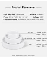 LED Downlight Modern Ceiling Lamp Surface Mounted Spot Led 3W 5W 7W 9W 12W 15W 18W Ultra Thin Bedroom Living Room Lighting 220V