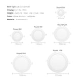 White Round Square LED Downlight 3W 6W 9W 12W 15W 18W Dimmable Ceiling Panel Light Recessed Bulb AC 220V 110V