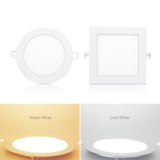 White Round Square LED Downlight 3W 6W 9W 12W 15W 18W Dimmable Ceiling Panel Light Recessed Bulb AC 220V 110V
