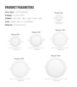White Round Square LED Downlight 3W 6W 9W 12W 15W 18W Dimmable Ceiling Panel Light Recessed Bulb AC 220V 110V