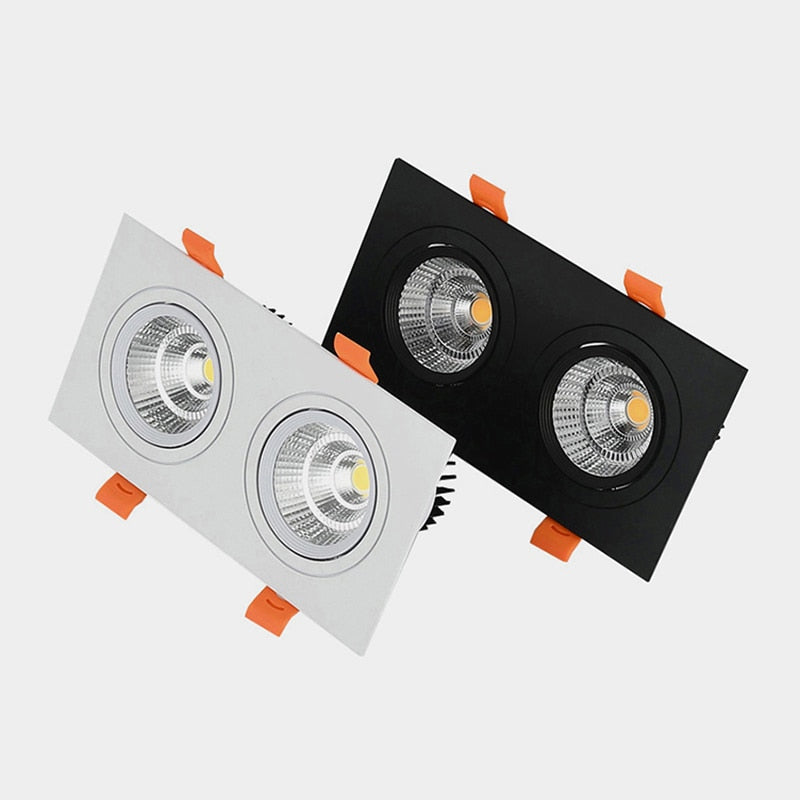 Square Recessed Dimmable COB LED Downlights 7W 9W 12W 18W 24W LED Ceiling Lamps 110~240V LED Ceiling Spot Lights Indoor Lighting