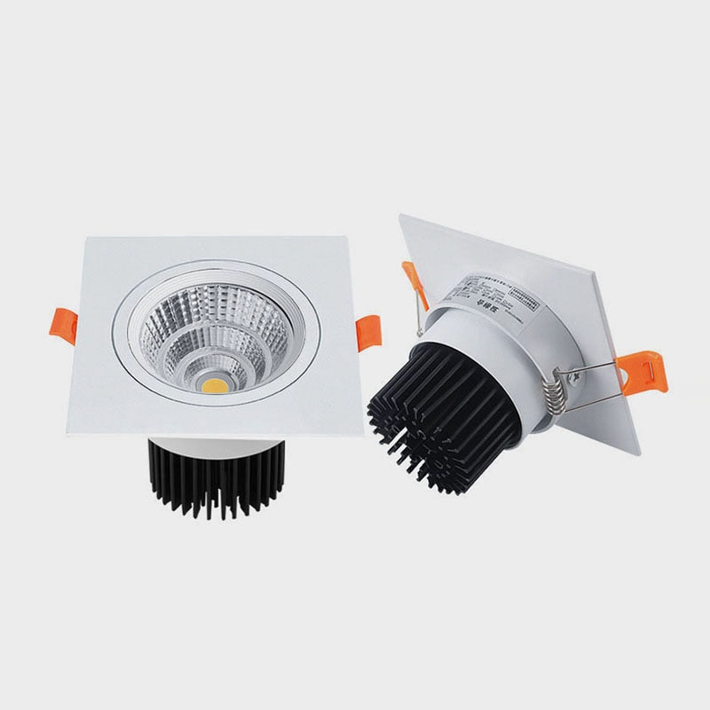 Square Recessed Dimmable COB LED Downlights 7W 9W 12W 18W 24W LED Ceiling Lamps 110~240V LED Ceiling Spot Lights Indoor Lighting