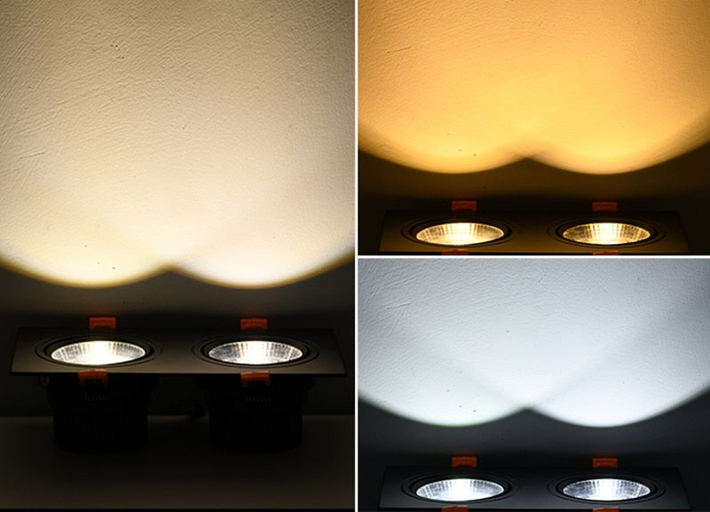 Square Recessed Dimmable COB LED Downlights 7W 9W 12W 18W 24W LED Ceiling Lamps 110~240V LED Ceiling Spot Lights Indoor Lighting