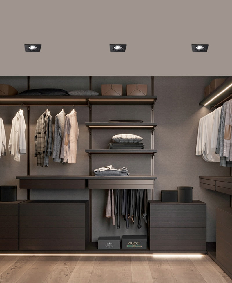 Square Recessed Dimmable COB LED Downlights 7W 9W 12W 18W 24W LED Ceiling Lamps 110~240V LED Ceiling Spot Lights Indoor Lighting