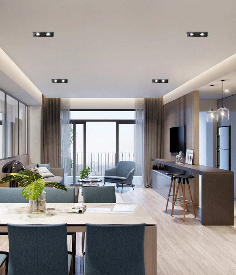 Square Recessed Dimmable COB LED Downlights 7W 9W 12W 18W 24W LED Ceiling Lamps 110~240V LED Ceiling Spot Lights Indoor Lighting