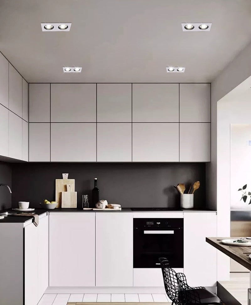 Square Recessed Dimmable COB LED Downlights 7W 9W 12W 18W 24W LED Ceiling Lamps 110~240V LED Ceiling Spot Lights Indoor Lighting