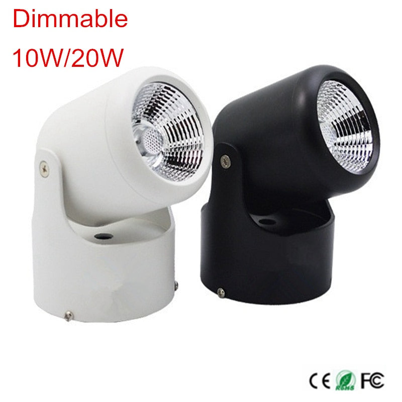 New Arrival Dimmable 10W 20W COB Led downlight Surface Mounted led Spot light 180 degree Rotation Ceiling Downlight AC85-265V