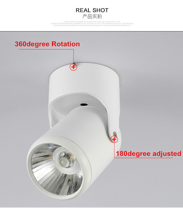New Arrival Dimmable 10W 20W COB Led downlight Surface Mounted led Spot light 180 degree Rotation Ceiling Downlight AC85-265V