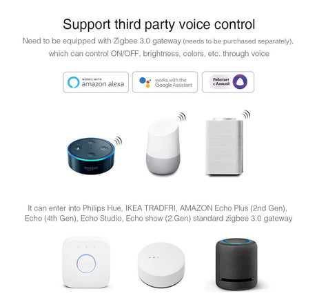 LED Downlight (Zig bee 3.0)DW2-06A-ZB DW2-12A-ZB 2.4G 6W 12W Dual White Smart RF Lamp APP/Voice Control AC 100-240V