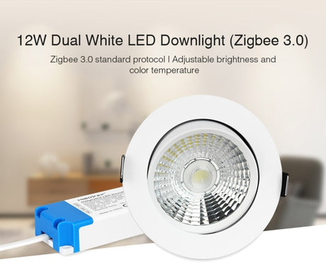 LED Downlight (Zig bee 3.0)DW2-06A-ZB DW2-12A-ZB 2.4G 6W 12W Dual White Smart RF Lamp APP/Voice Control AC 100-240V