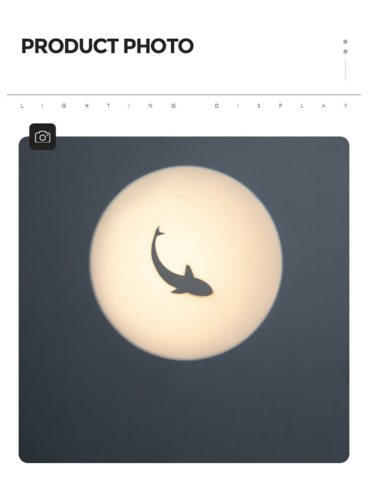 LED Downlight Projection Fish Spotlight Led Ceiling Lamp Recessed Rotatable Indoor Spot Light For Mall Bar Living Wall Decor