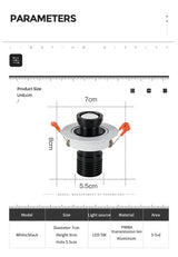 LED Downlight Projection Fish Spotlight Led Ceiling Lamp Recessed Rotatable Indoor Spot Light For Mall Bar Living Wall Decor