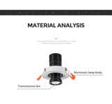 LED Downlight Projection Fish Spotlight Led Ceiling Lamp Recessed Rotatable Indoor Spot Light For Mall Bar Living Wall Decor