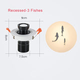 LED Downlight Projection Fish Spotlight Led Ceiling Lamp Recessed Rotatable Indoor Spot Light For Mall Bar Living Wall Decor