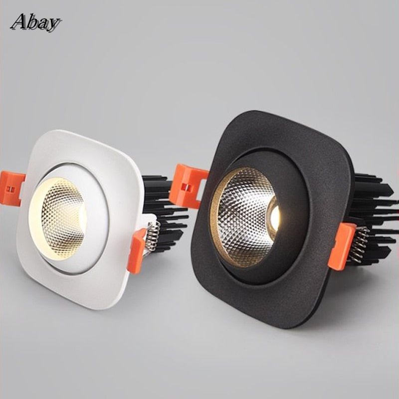 Dimmable Round Recessed COB LED Downlights 9W 12W 15W LED Ceiling Spot lights Background Painting Lamps AC85~265V Indoor Lighting