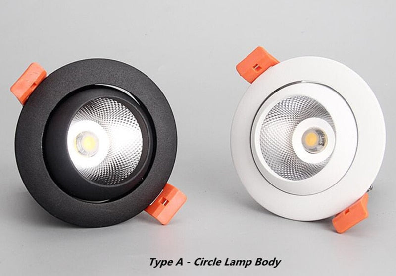 Dimmable Round Recessed COB LED Downlights 9W 12W 15W LED Ceiling Spot lights Background Painting Lamps AC85~265V Indoor Lighting