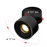 Dimmable LED Downlights Surface Mounted COB LED Spot Ceiling Lamp 9W 12W 15W 18W Foldable And 360° Rotatable Background